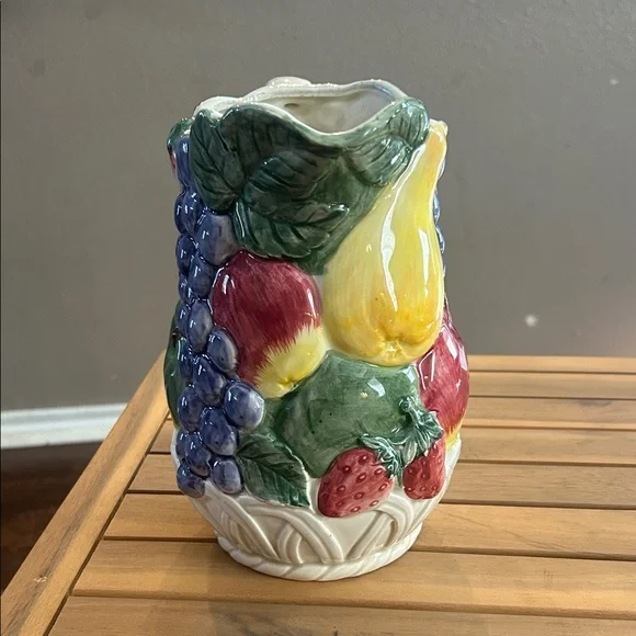 Vgt Otagiri Hand-Painted Ceramic Fruit Pitcher. Made in Japan - Picture 3 of 6